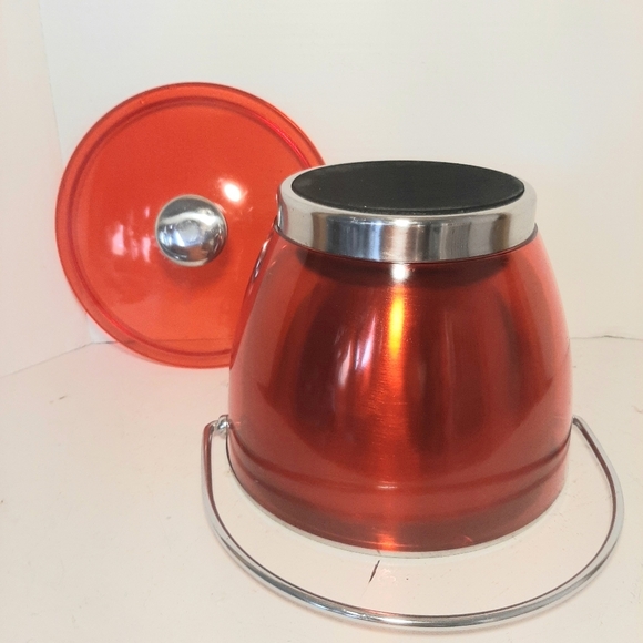 Stainless Steel Red  Thermal Ice Bucket - Picture 4 of 5